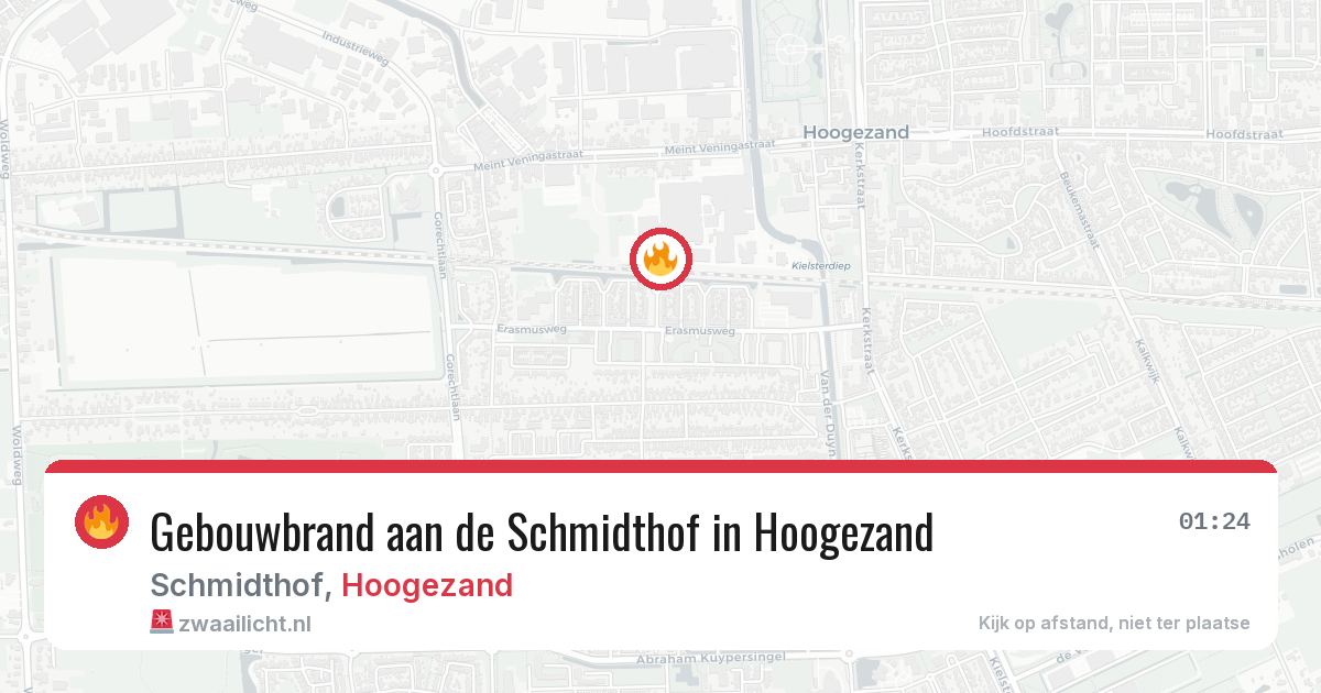 Gebouwbrand aan de Schmidthof in Hoogezand — 21 jul 2026