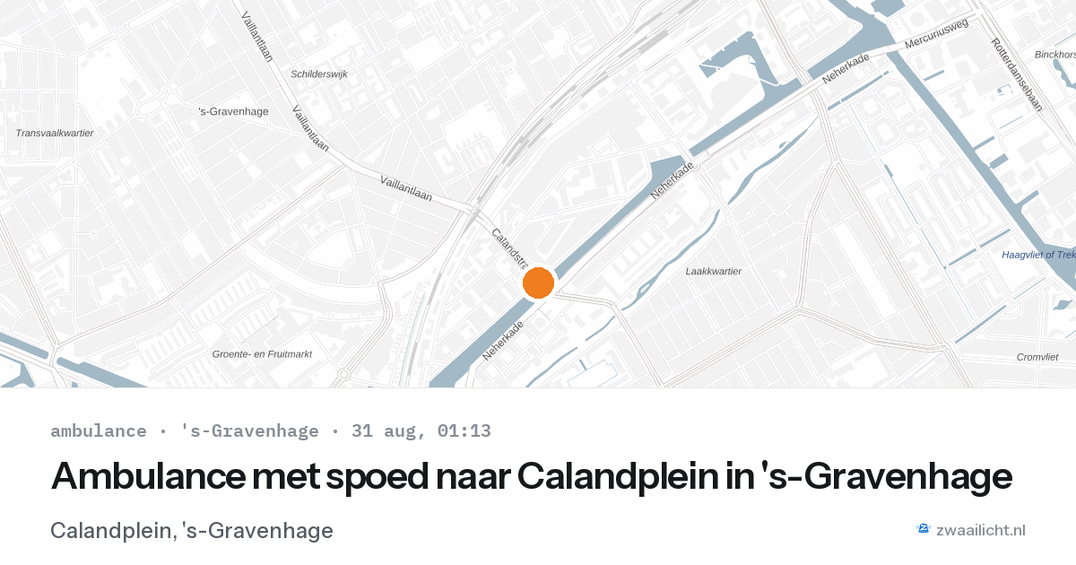 Ambulance met spoed naar Calandplein in 's-Gravenhage — 30 aug 2026