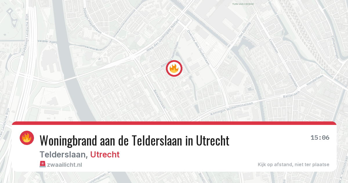 Woningbrand aan de Telderslaan in Utrecht — 25 mrt 2026