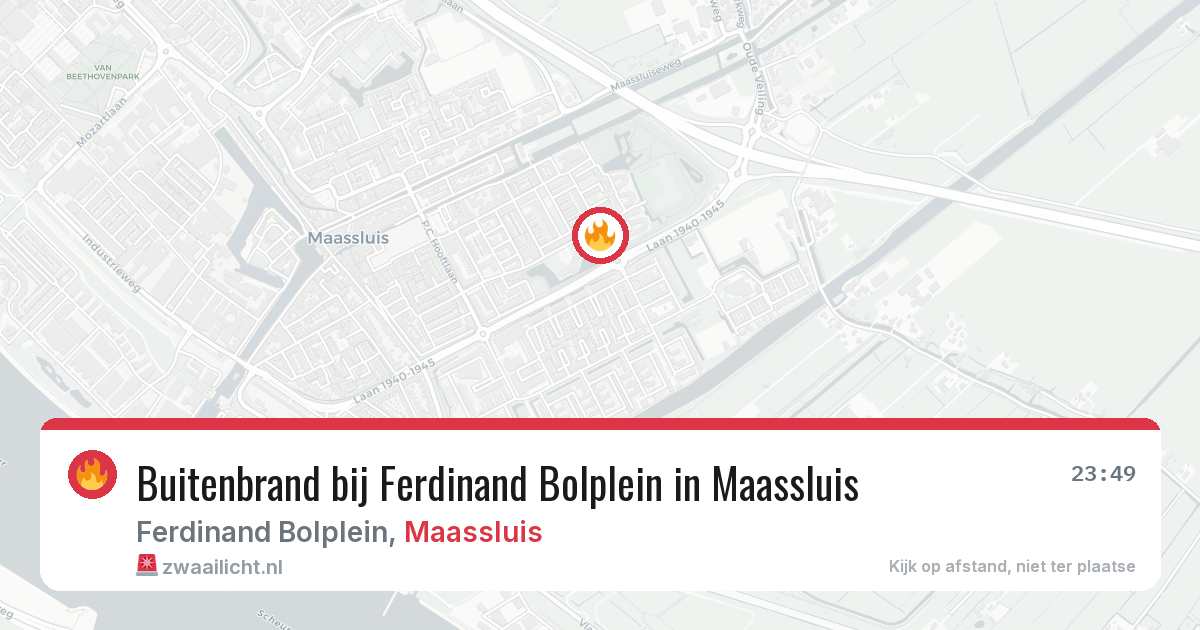 Buitenbrand bij Ferdinand Bolplein in Maassluis — 8 jul 2026