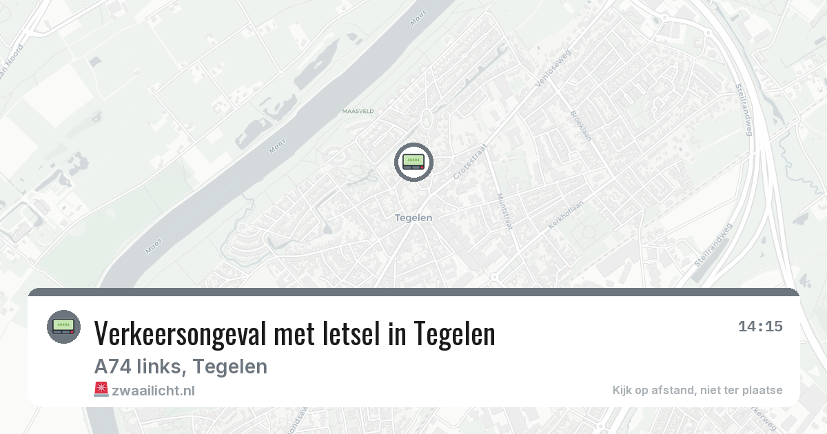 Verkeersongeval met letsel in Tegelen — 26 apr 2026