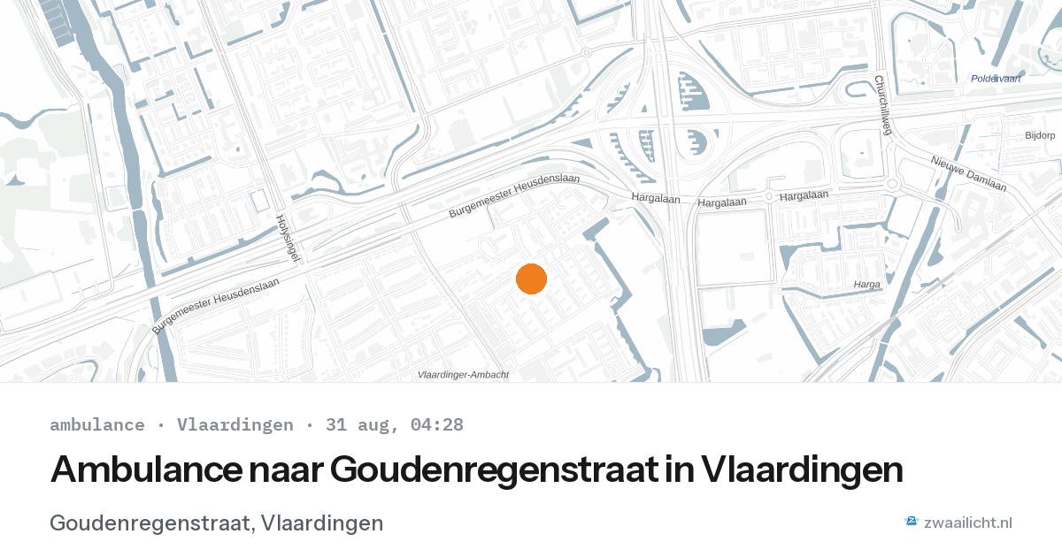 Ambulance naar Goudenregenstraat in Vlaardingen — 31 aug 2026