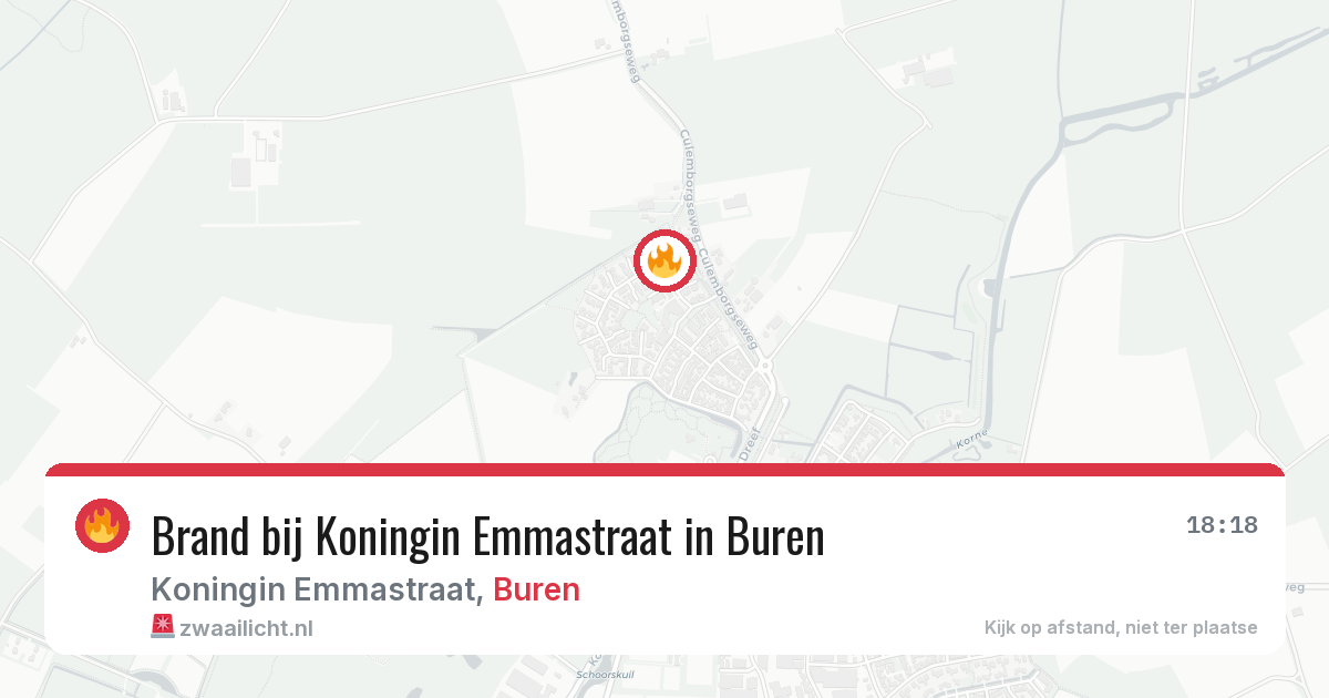 Brand bij Koningin Emmastraat in Buren — 26 mei 2026
