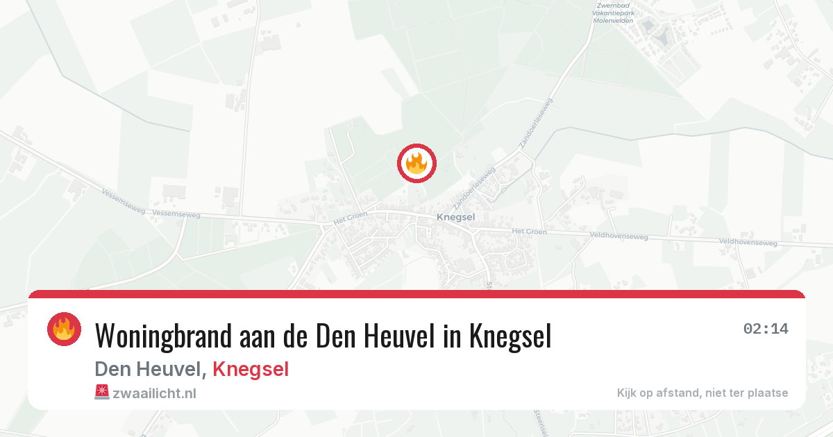 Woningbrand aan de Den Heuvel in Knegsel — 25 apr 2026
