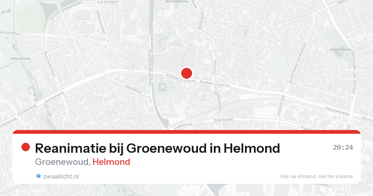Reanimatie bij Groenewoud in Helmond — 20 aug 2026