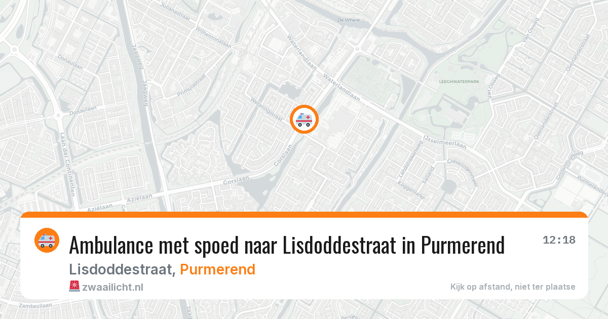 Ambulance met spoed naar Lisdoddestraat in Purmerend — 12 feb 2026