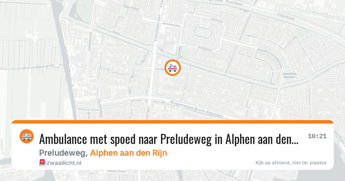 Ambulance met spoed naar Preludeweg in Alphen aan den Rijn — 25 mrt 2026