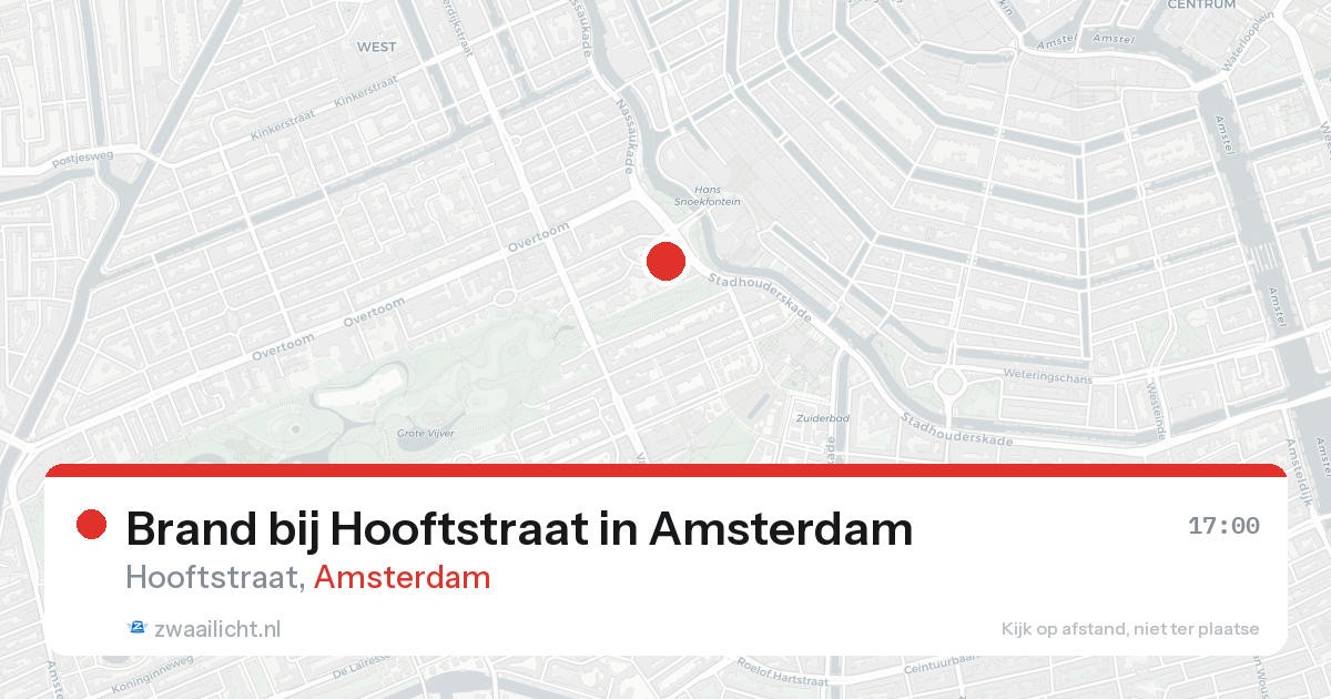 Brand bij Hooftstraat in Amsterdam — 25 aug 2026