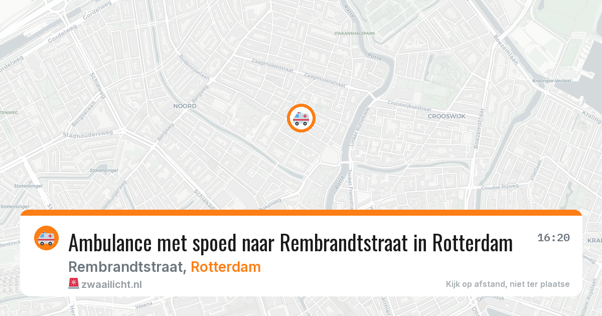 Ambulance met spoed naar Rembrandtstraat in Rotterdam — 1 mei 2026