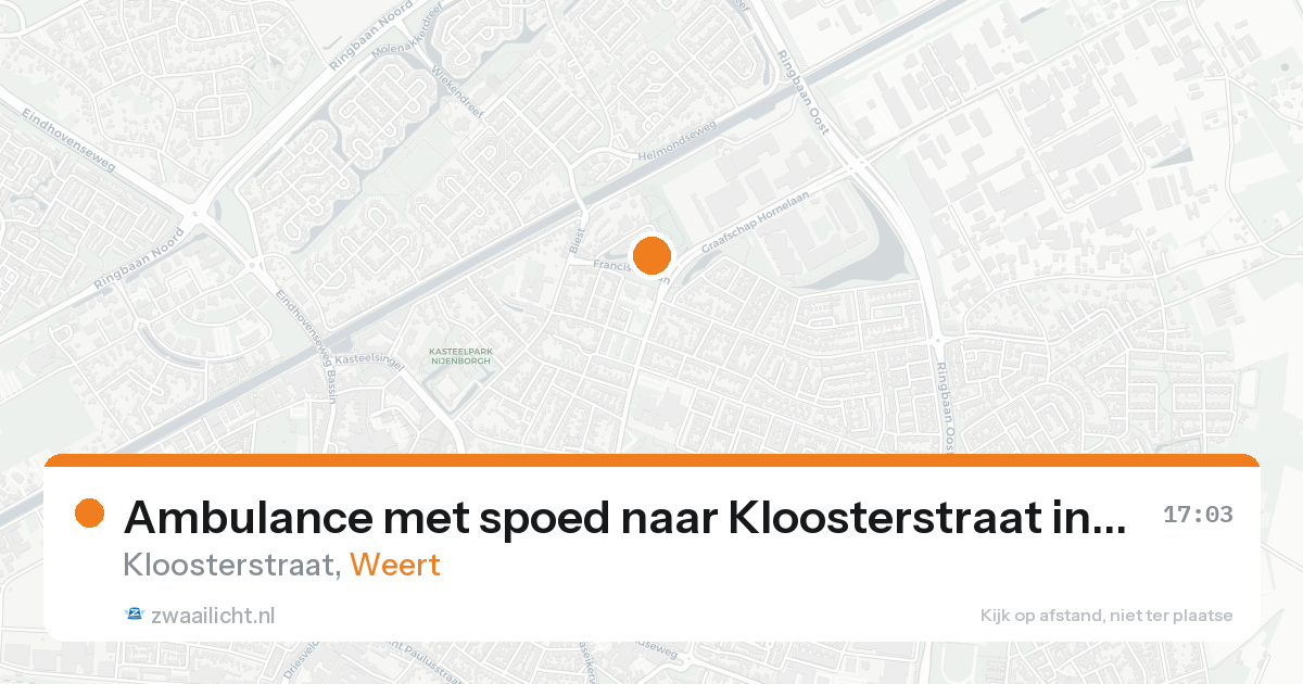 Ambulance met spoed naar Kloosterstraat in Weert — 22 aug 2026