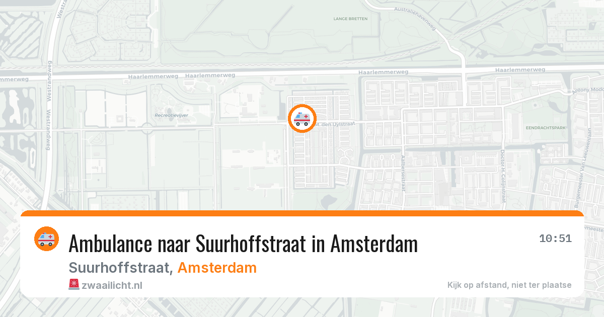 Ambulance naar Suurhoffstraat in Amsterdam — 13 aug 2026
