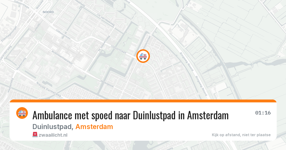 Ambulance met spoed naar Duinlustpad in Amsterdam — 29 jul 2026