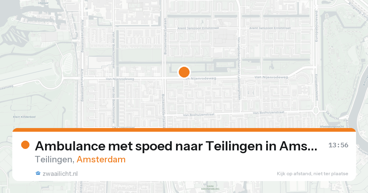 Ambulance met spoed naar Teilingen in Amsterdam — 24 aug 2026