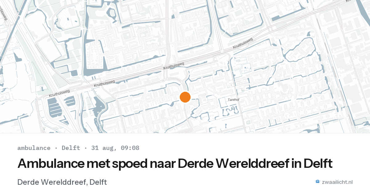 Ambulance met spoed naar Derde Werelddreef in Delft — 31 aug 2026