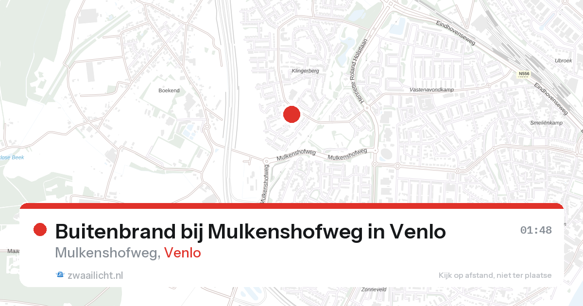Buitenbrand bij Mulkenshofweg in Venlo — 16 aug 2026