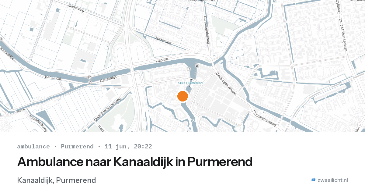 Ambulance naar Kanaaldijk in Purmerend — 11 jun 2026