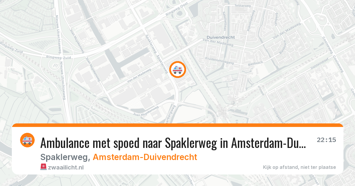 Ambulance met spoed naar Spaklerweg in Amsterdam-Duivendrecht — 30 mei 2026
