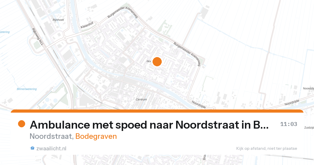Ambulance met spoed naar Noordstraat in Bodegraven — 7 mrt 2026