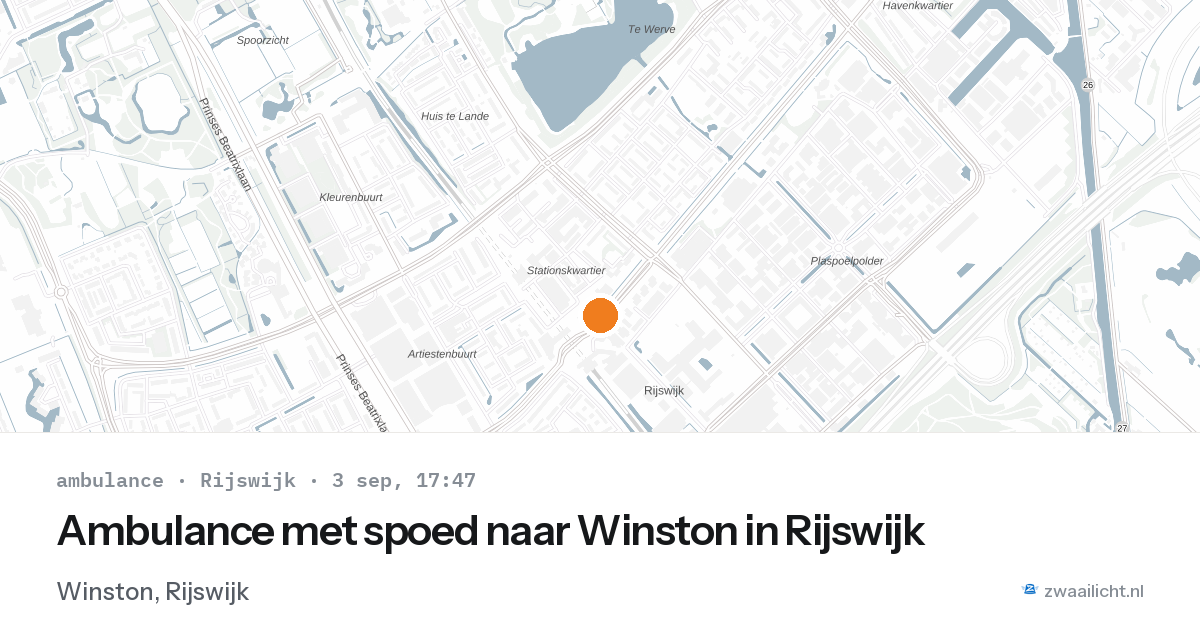Ambulance met spoed naar Winston in Rijswijk — 3 sep 2026
