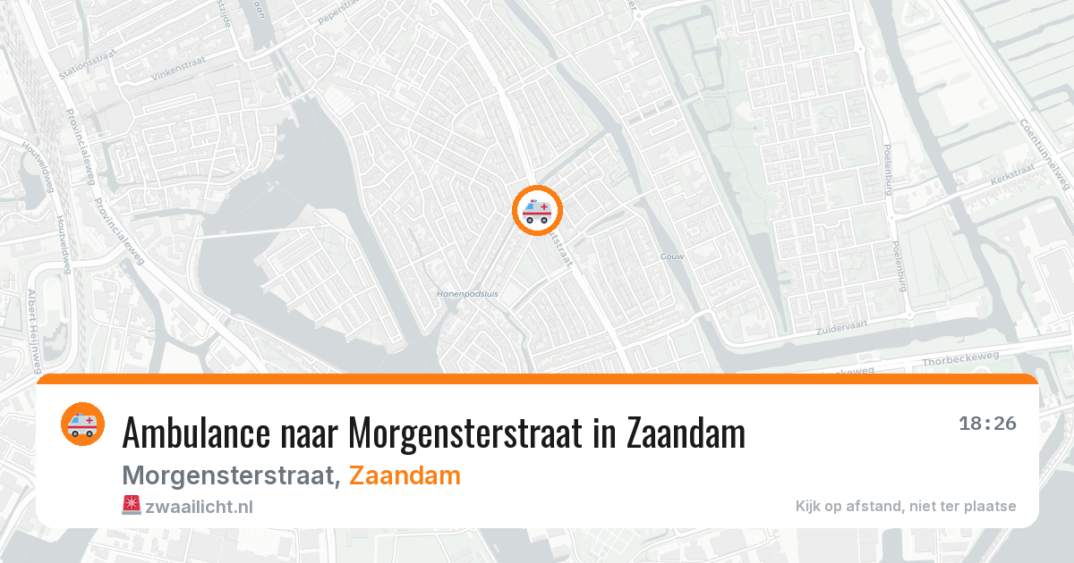 Ambulance naar Morgensterstraat in Zaandam — 9 aug 2026