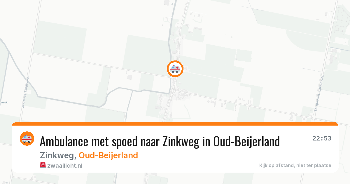 Ambulance met spoed naar Zinkweg in Oud-Beijerland — 22 apr 2026