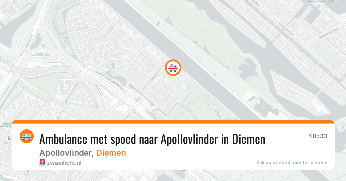 Ambulance met spoed naar Apollovlinder in Diemen — 26 jun 2026