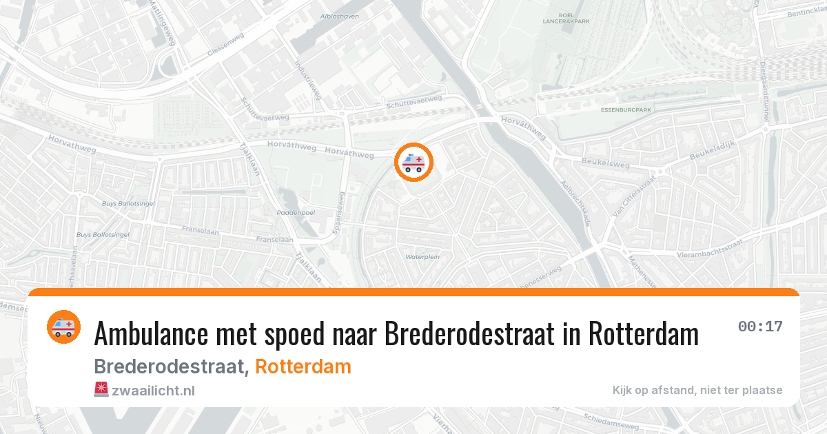 Ambulance met spoed naar Brederodestraat in Rotterdam — 28 jul 2026