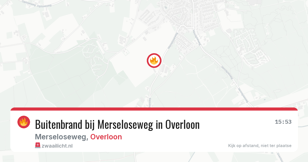 Buitenbrand bij Merseloseweg in Overloon — 14 aug 2026