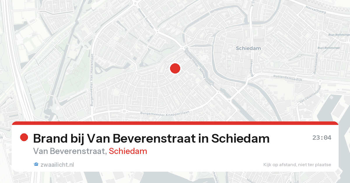 Brand bij Van Beverenstraat in Schiedam — 20 aug 2026