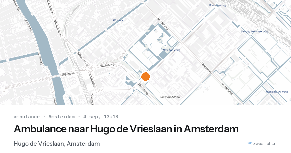 Ambulance naar Hugo de Vrieslaan in Amsterdam — 4 sep 2026