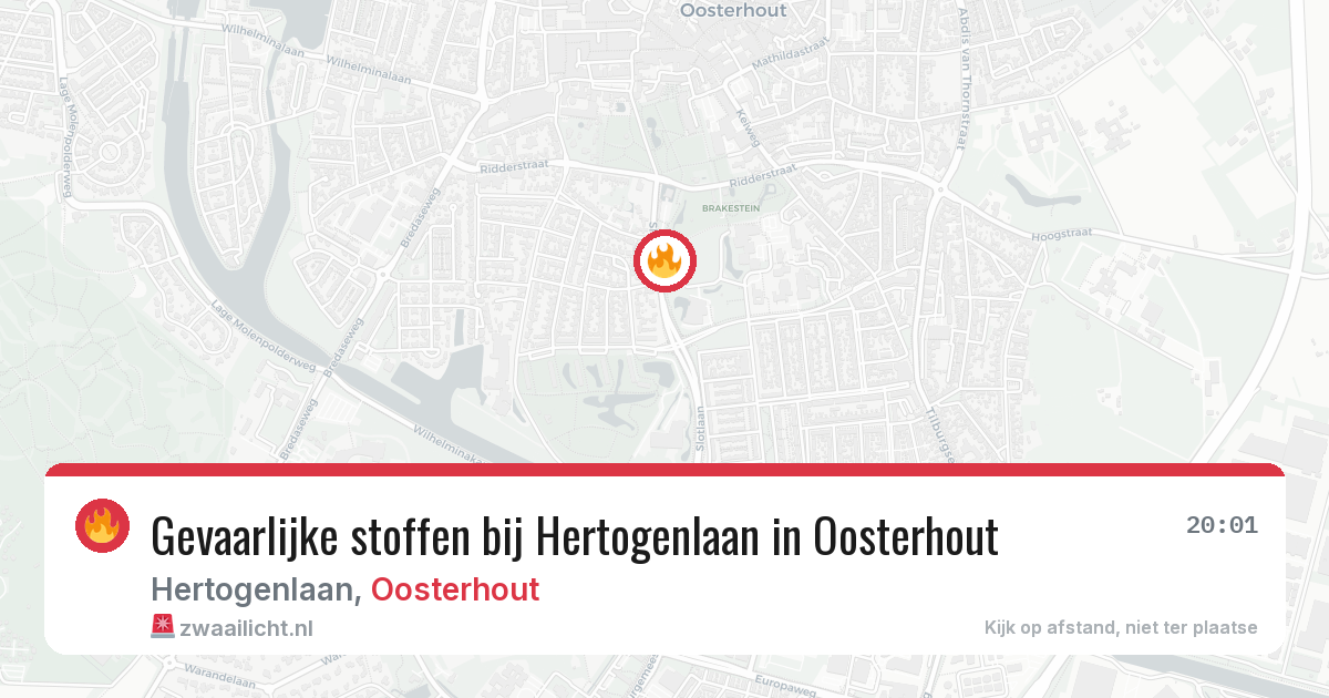 Gevaarlijke stoffen bij Hertogenlaan in Oosterhout — 3 jul 2026