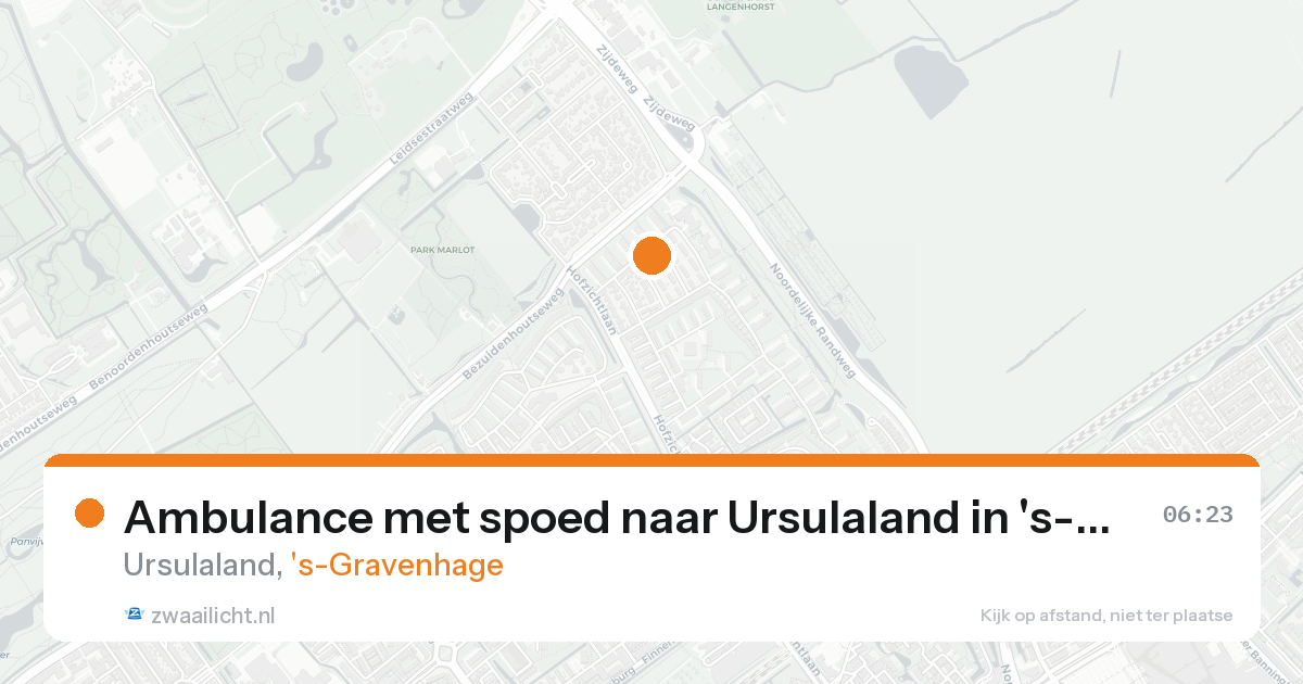 Ambulance met spoed naar Ursulaland in 's-Gravenhage — 17 aug 2026