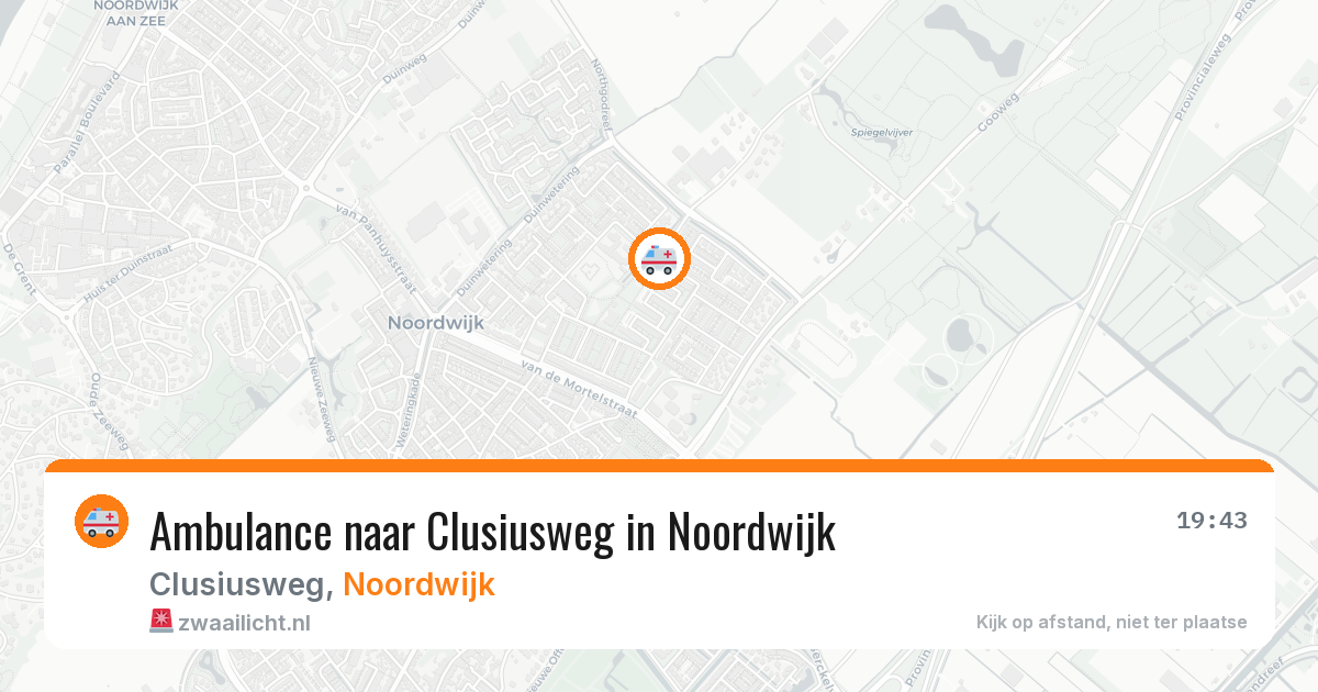 Ambulance naar Clusiusweg in Noordwijk — 6 aug 2026