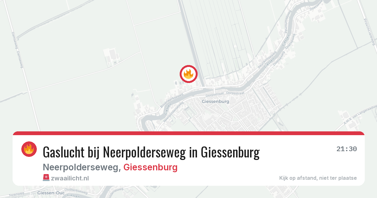 Gaslucht bij Neerpolderseweg in Giessenburg — 15 mei 2026