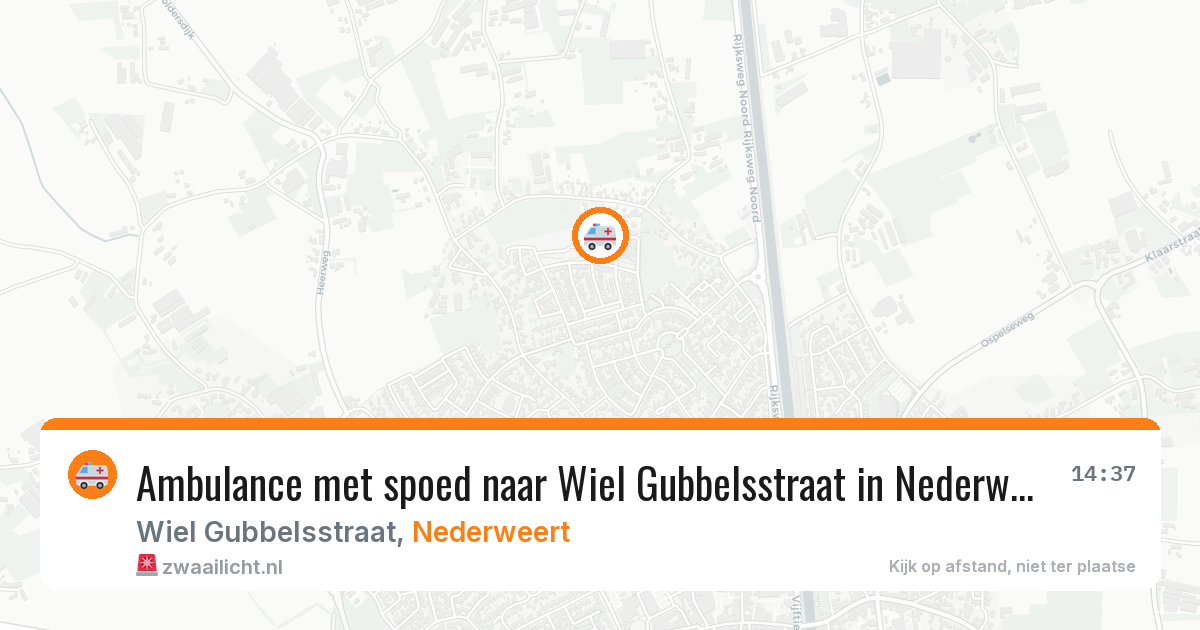 Ambulance met spoed naar Wiel Gubbelsstraat in Nederweert — 26 jun 2026