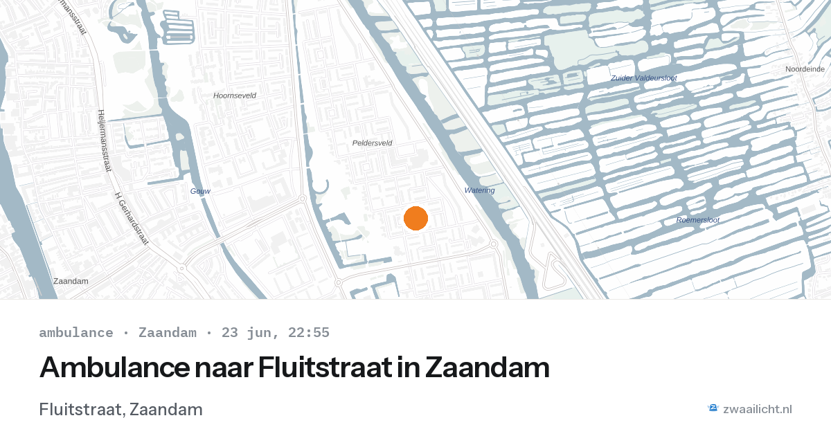Ambulance naar Fluitstraat in Zaandam — 23 jun 2026