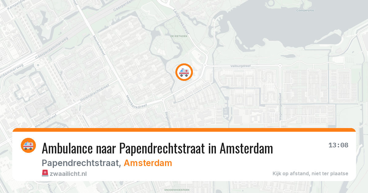 Ambulance naar Papendrechtstraat in Amsterdam — 8 mei 2026