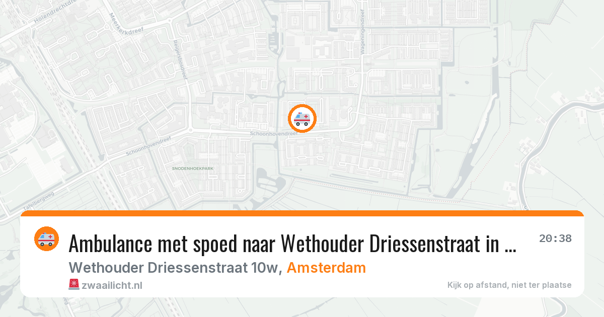 Ambulance met spoed naar Wethouder Driessenstraat in Amsterdam — 20 apr 2026