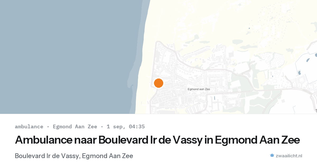 Ambulance naar Boulevard Ir de Vassy in Egmond Aan Zee — 1 sep 2026