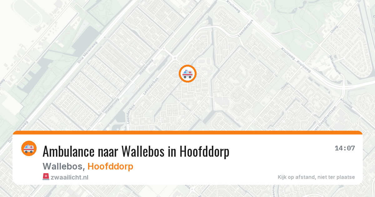 Ambulance naar Wallebos in Hoofddorp — 16 mrt 2026