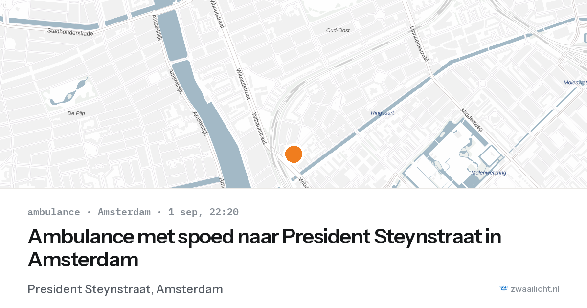 Ambulance met spoed naar President Steynstraat in Amsterdam — 1 sep 2026
