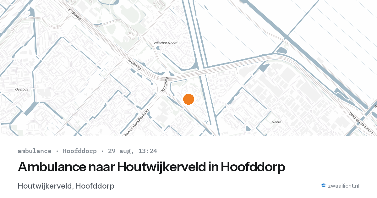 Ambulance naar Houtwijkerveld in Hoofddorp — 29 aug 2026