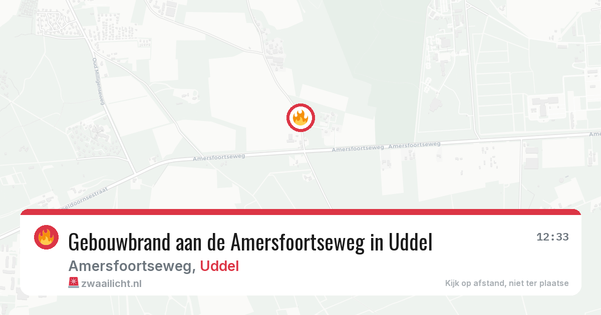 Gebouwbrand aan de Amersfoortseweg in Uddel — 7 mei 2026