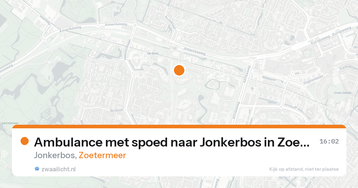 Ambulance met spoed naar Jonkerbos in Zoetermeer — 17 aug 2026