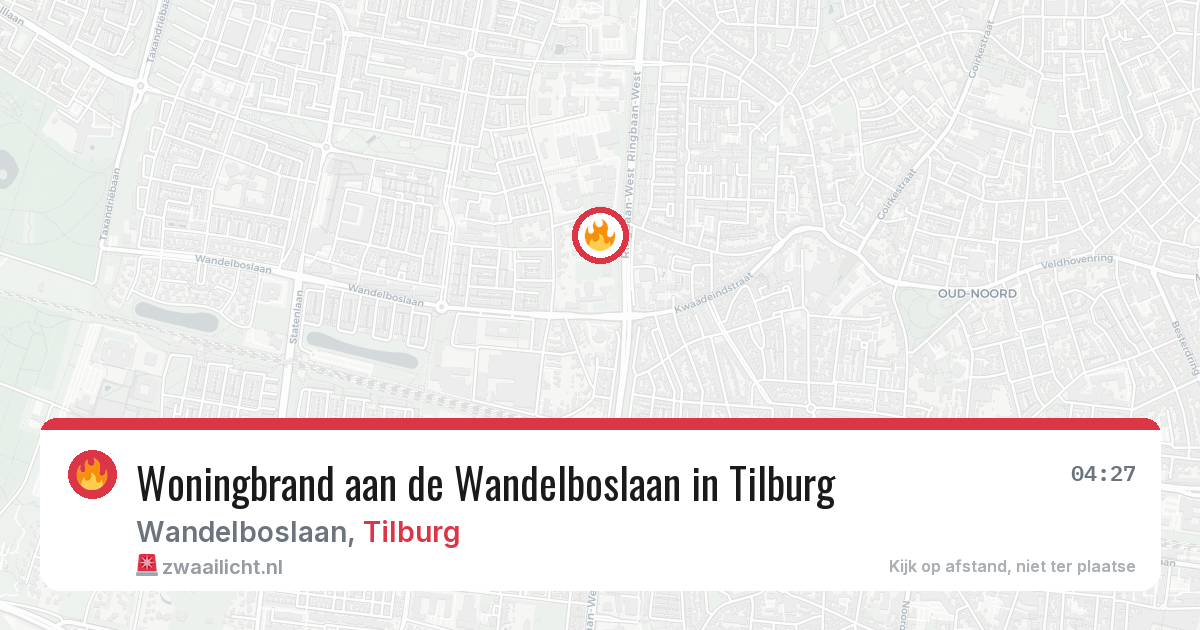 Woningbrand aan de Wandelboslaan in Tilburg — 12 jun 2026