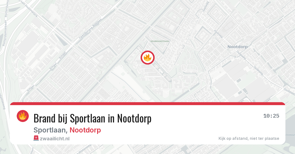 Brand bij Sportlaan in Nootdorp — 13 jun 2026