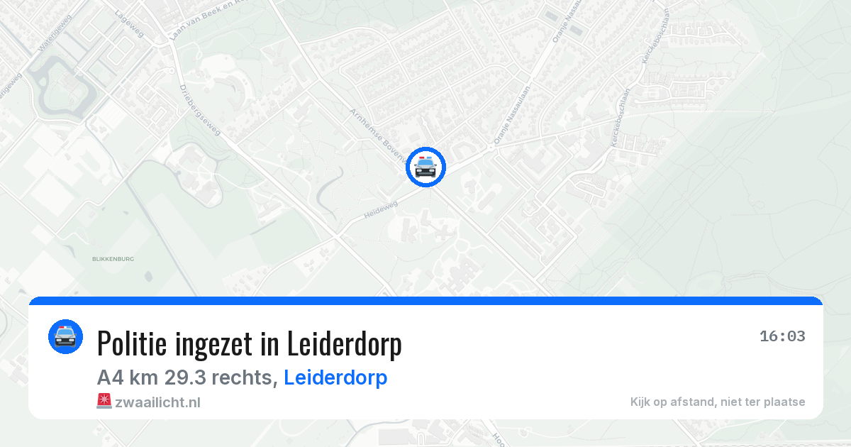 Politie ingezet in Leiderdorp — 29 jan 2026 | 🚨 Zwaailicht.nl