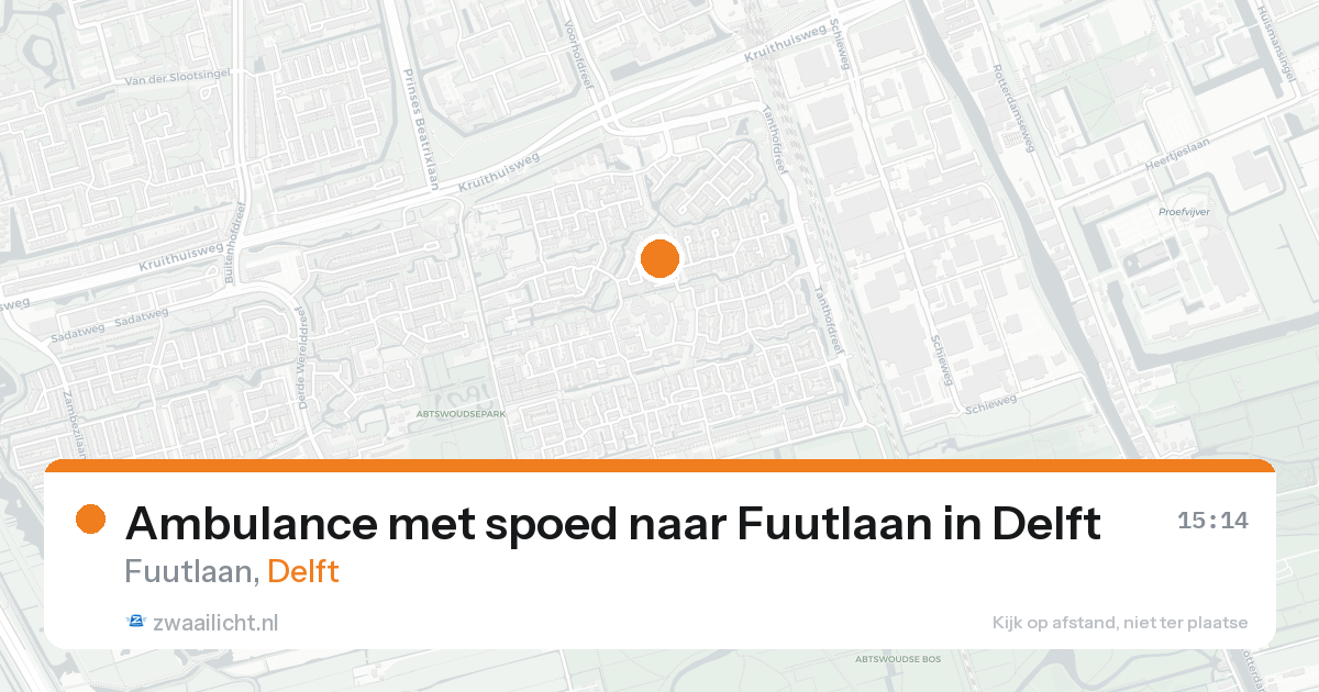 Ambulance met spoed naar Fuutlaan in Delft — 19 aug 2026