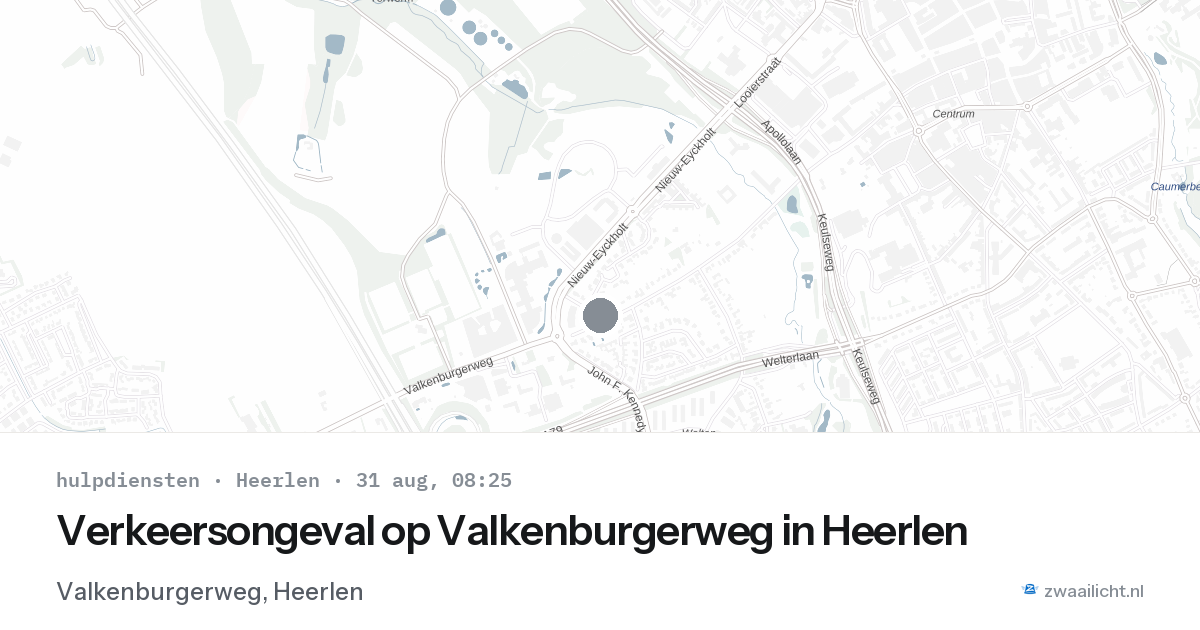 Verkeersongeval op Valkenburgerweg in Heerlen — 31 aug 2026