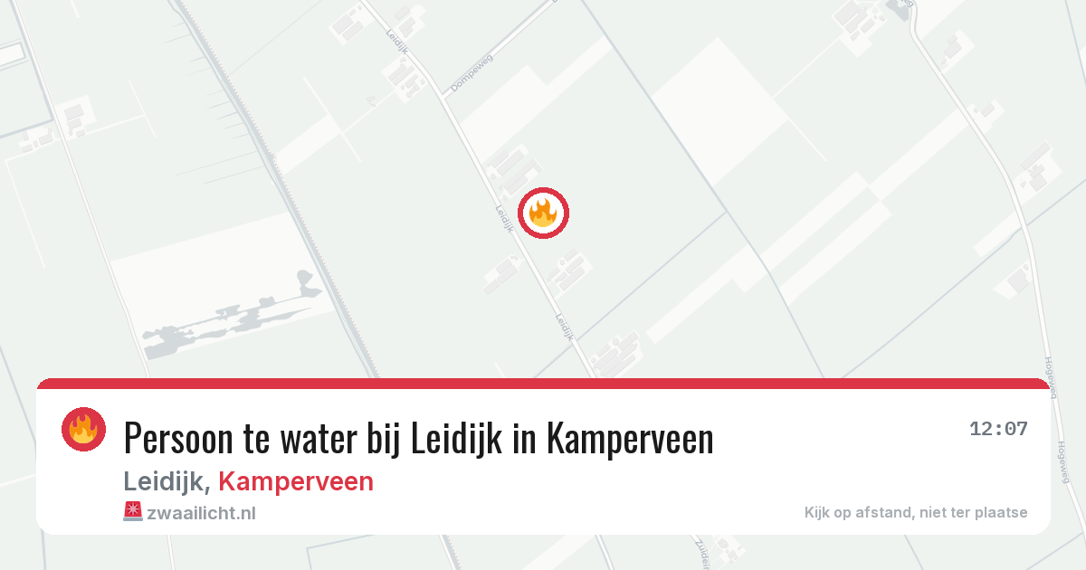 Persoon te water bij Leidijk in Kamperveen — 3 jul 2026
